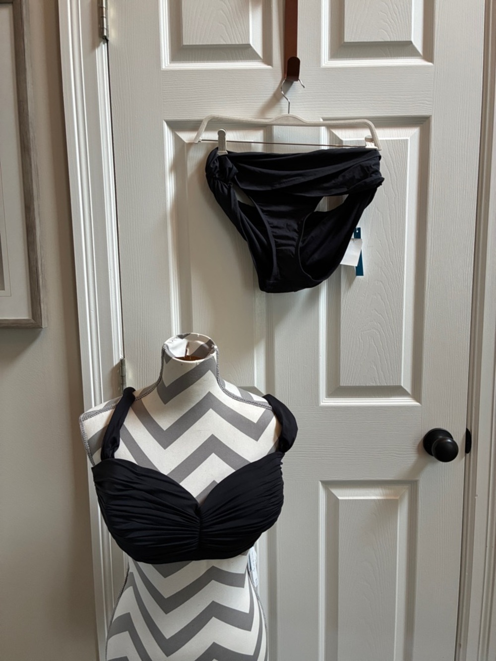 Bleu Rod Beattie Black Ruched Bikini Set- 36DD and 12 bottom